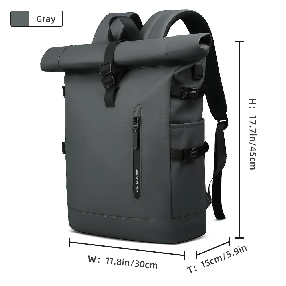 Expandable Travel Backpack Men Large Capacity Waterproof 15.6” Laptop Bag Hiking Rucksack Cycling Daypack Bag with USB Port
