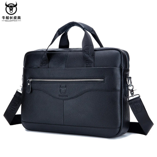 Briefcase Shoulder Messenger Bags Men'S Genuine Leather 14-Inch Laptop Bag'S Men'S Briefcase Office Business Handbag