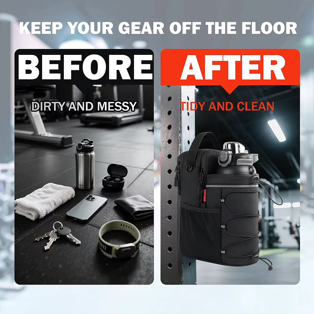 Magnetic Gym Bag Magnetic Water Bottle Bag Crossbody Bag for Men Women Gym Accessories Organizer