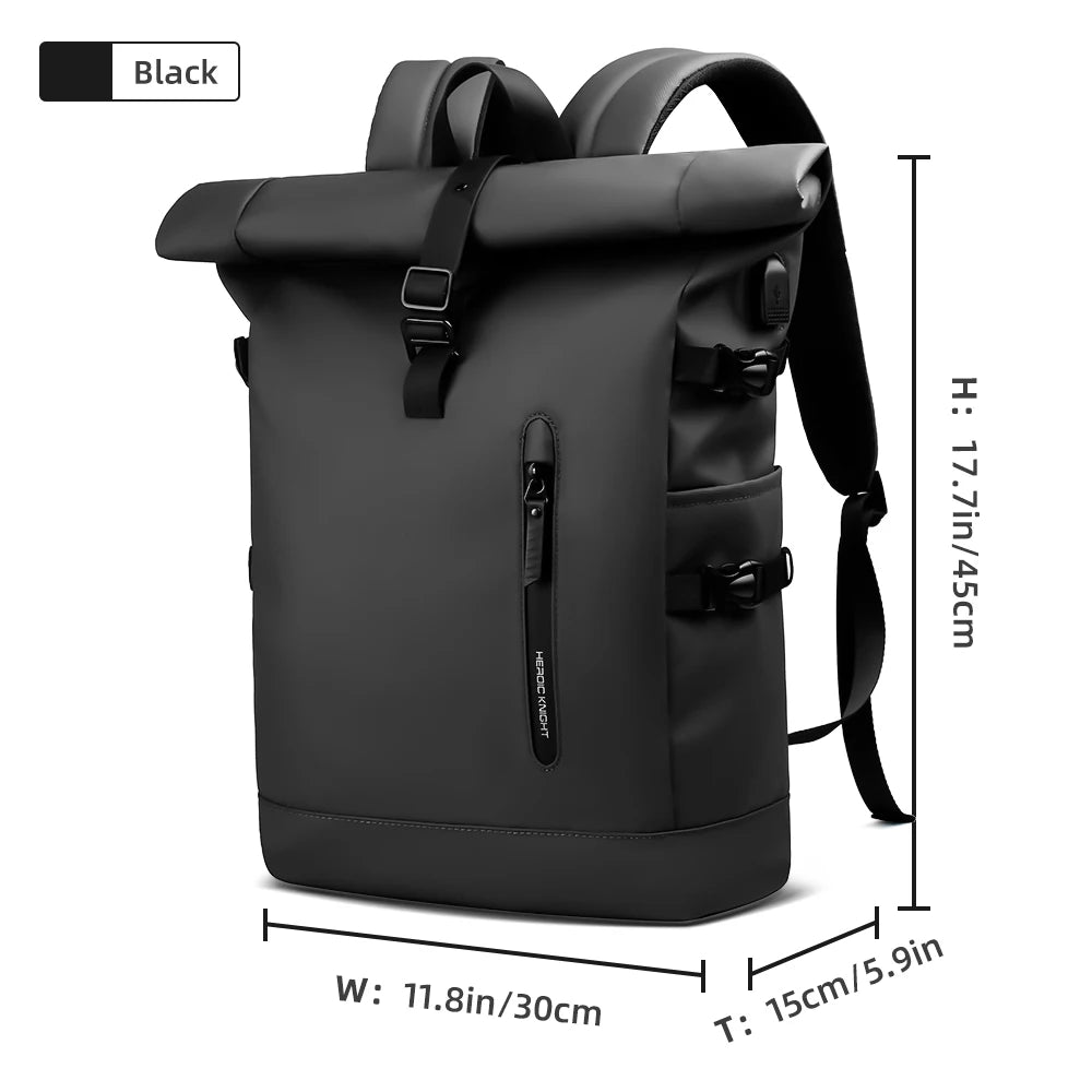 Expandable Travel Backpack Men Large Capacity Waterproof 15.6” Laptop Bag Hiking Rucksack Cycling Daypack Bag with USB Port