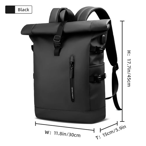Expandable Travel Backpack Men Large Capacity Waterproof 15.6” Laptop Bag Hiking Rucksack Cycling Daypack Bag with USB Port