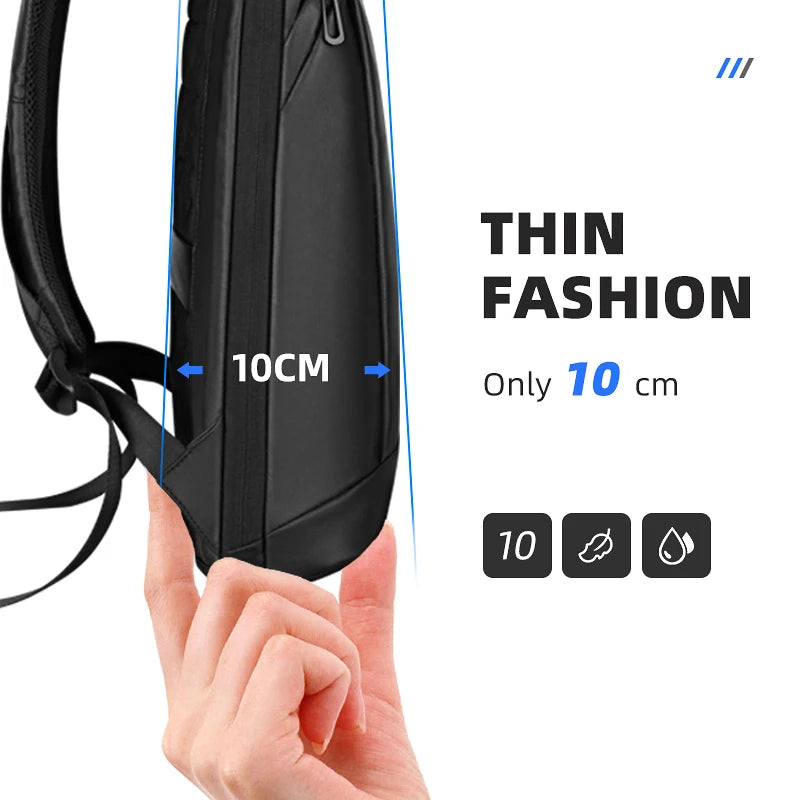 Thin Backpack for Laptop 15.6In Waterproof Minimalist Backpack Ykk Zipper